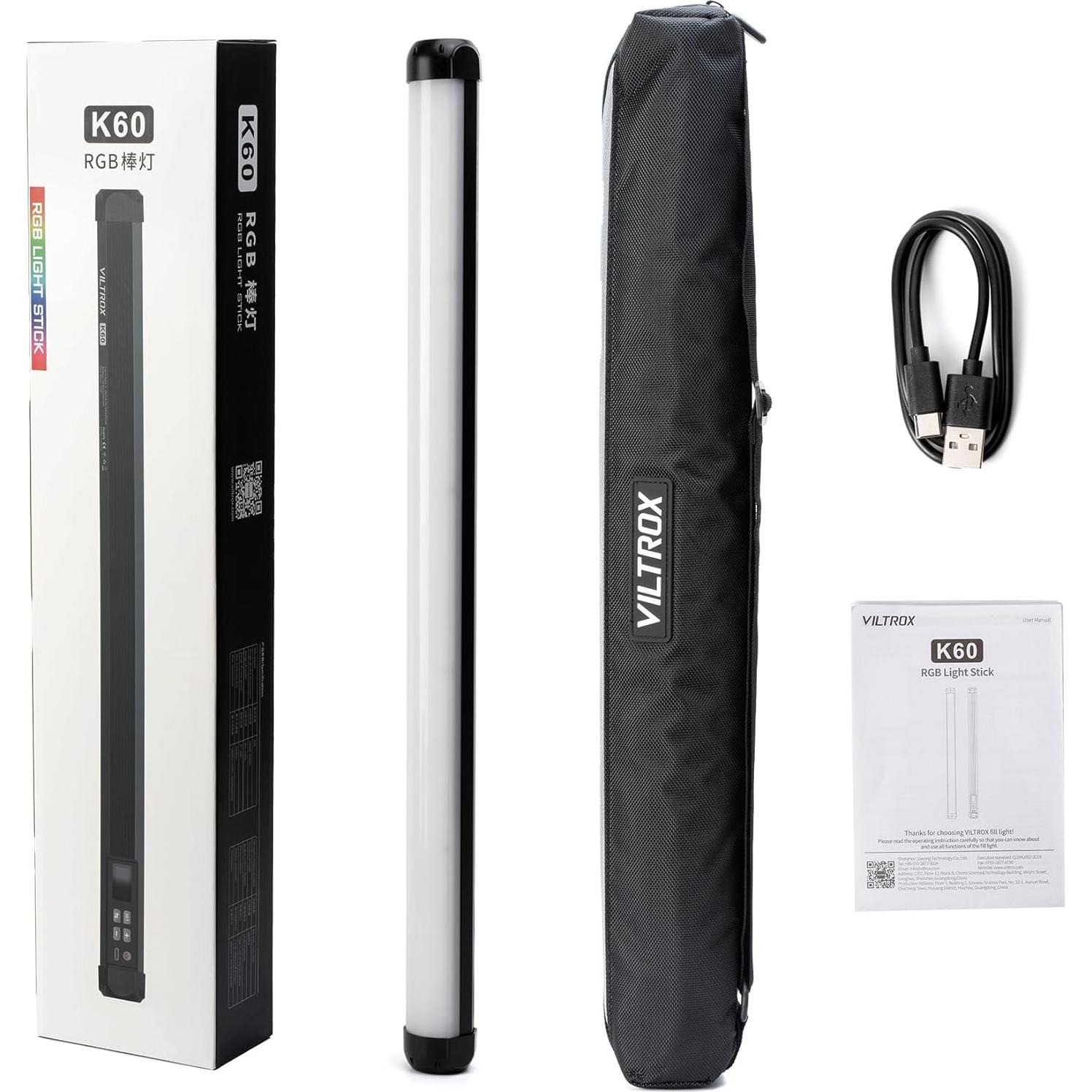 VILTROX K60 Luz Stick LED RGB 58cm 20W 2500K-8500K