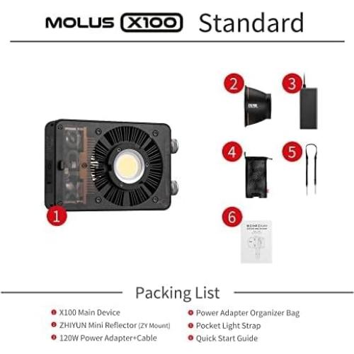 Lámpara de Video LED ZHIYUN MOLUS X100 100W 2700K-6500K