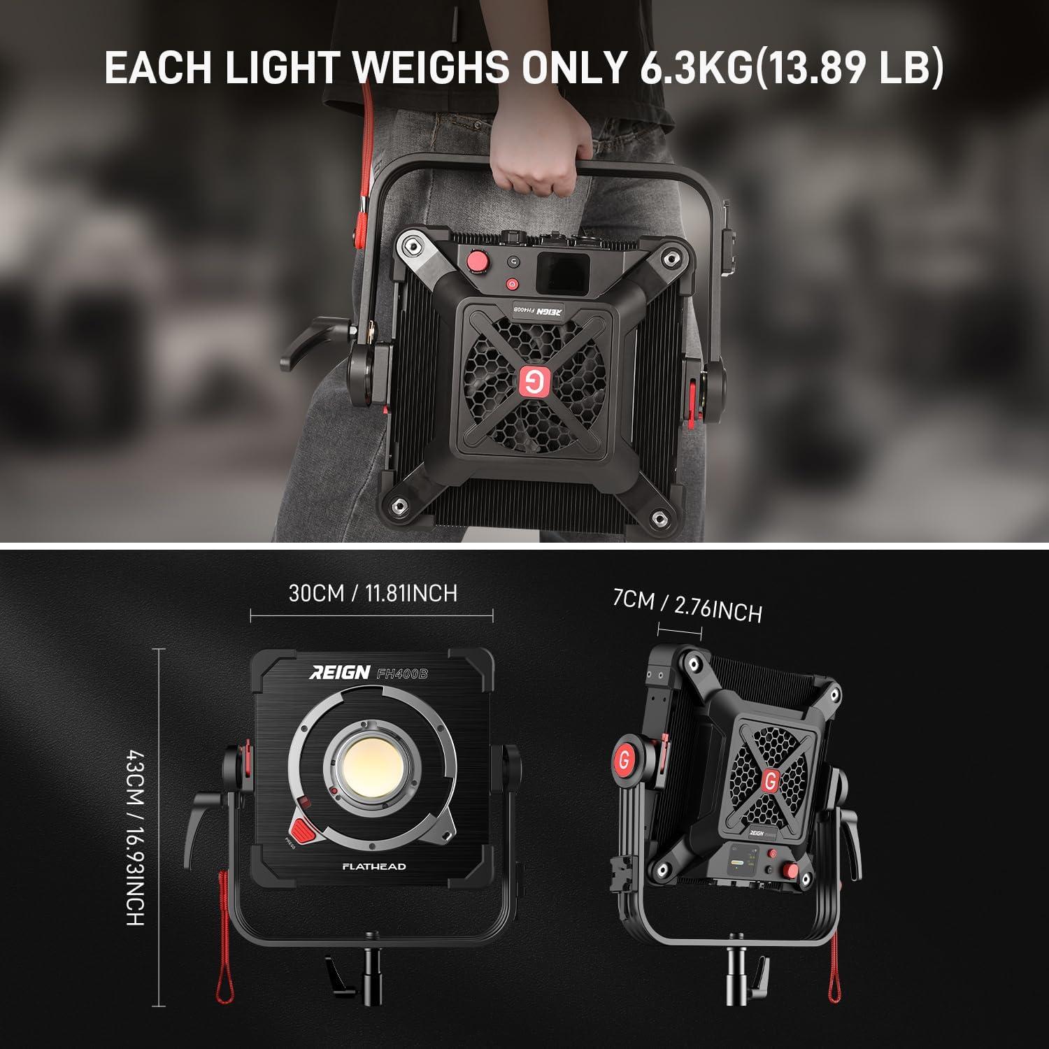 Luz de Video LED GVM FH400B Bi-Color 400W IP65 2700K-6800K