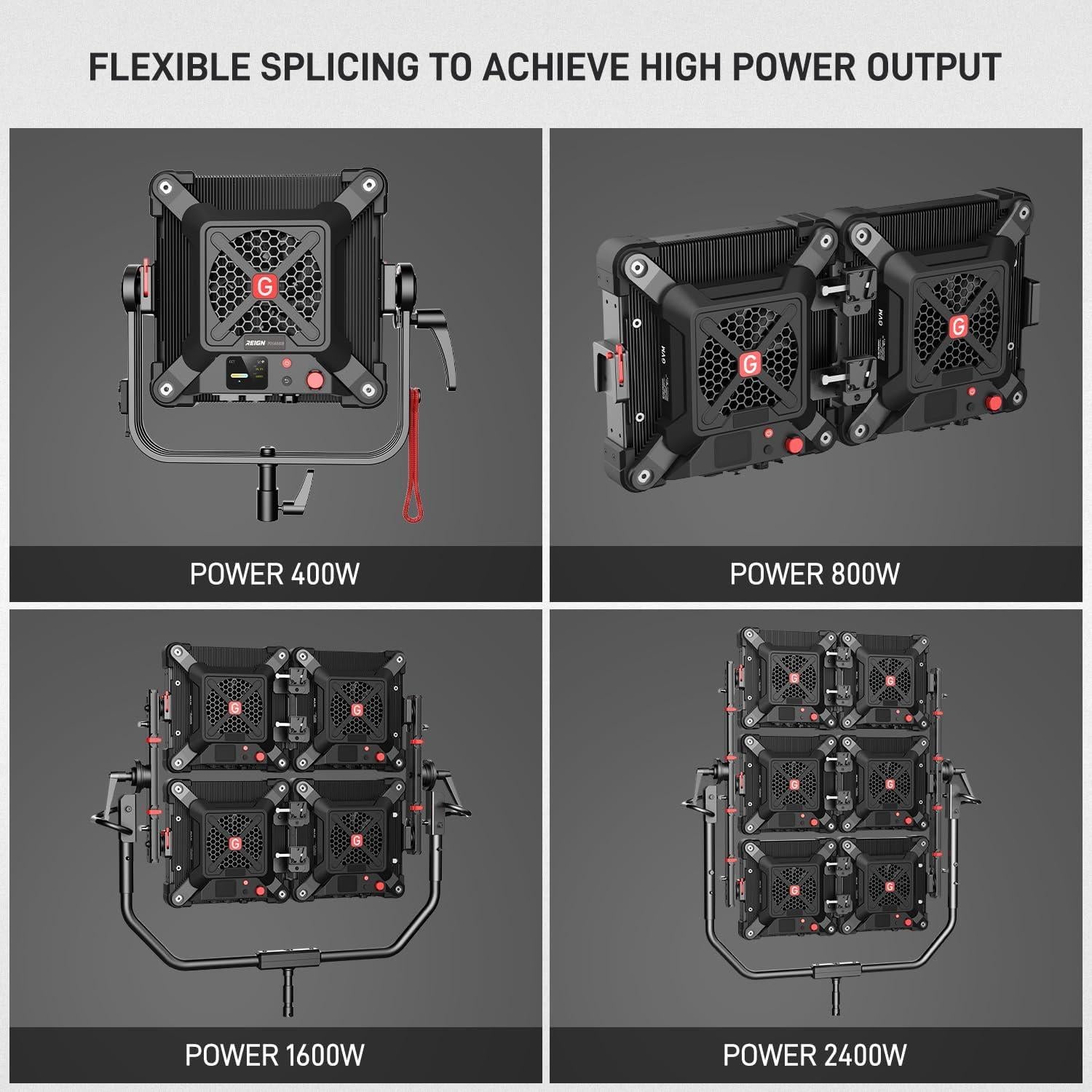 Luz de Video LED GVM FH400B Bi-Color 400W IP65 2700K-6800K