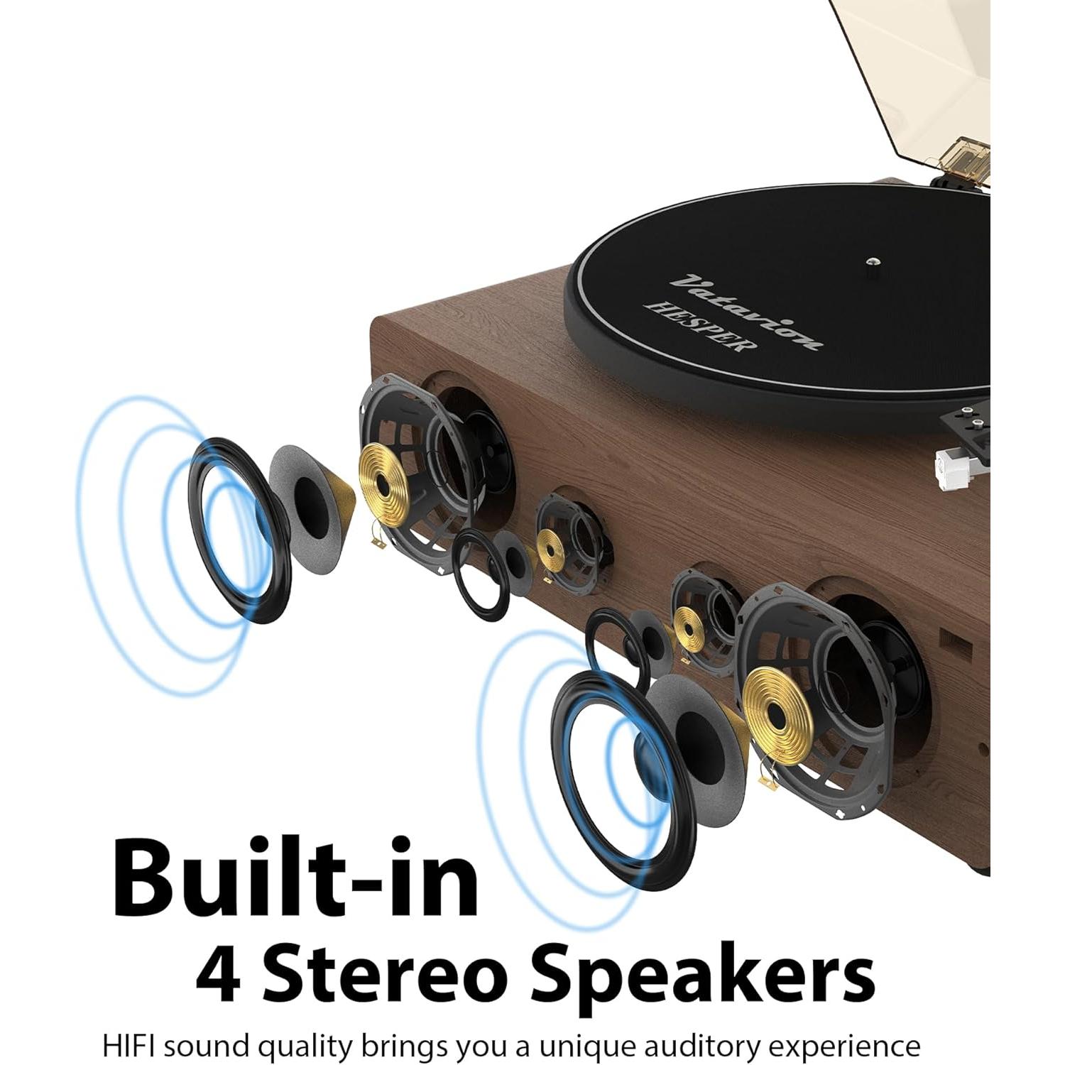 Reproductor de Vinilo VATAVION RP-221-W Bluetooth 33/45 RPM