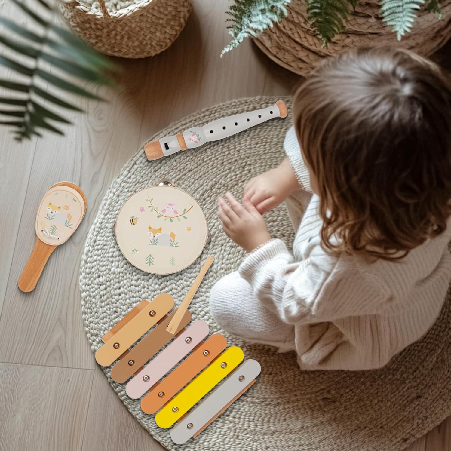 Juego de Instrumentos Musicales de Madera WOODENFUN para Niños