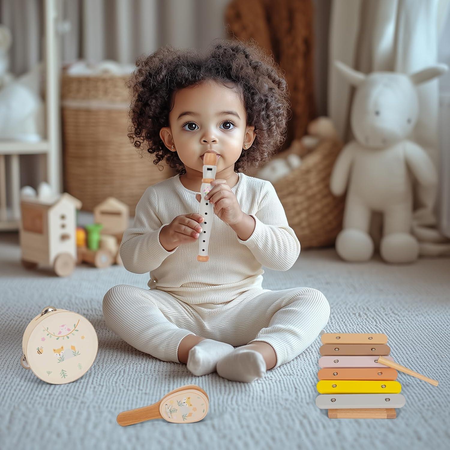 Juego de Instrumentos Musicales de Madera WOODENFUN para Niños