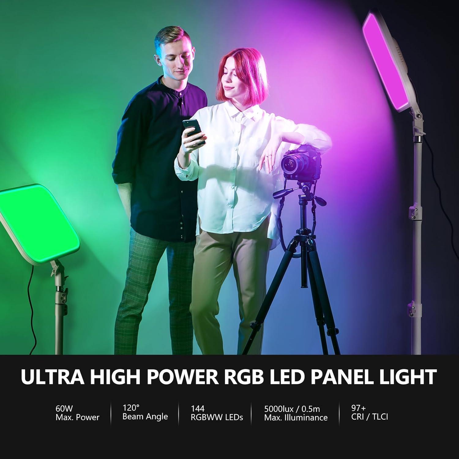 Panel de Luz LED RGB Neewer 60W 2500K-8500K 2 Piezas