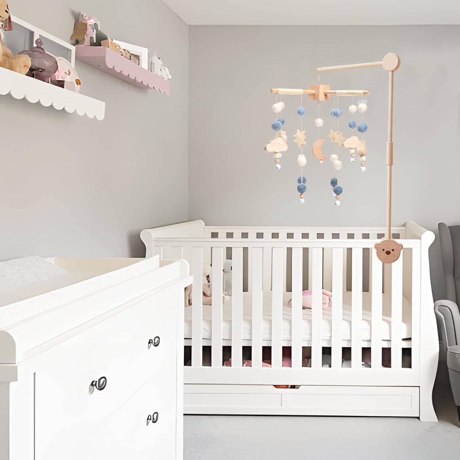 Móvil de Cuna Boho YOUUYS - Decoración Luna y Estrellas