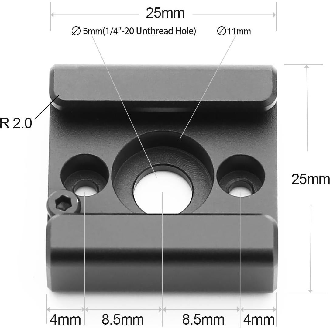 Adaptador de Montaje de Zapata Fría Anwenk 2 Piezas 1/4"