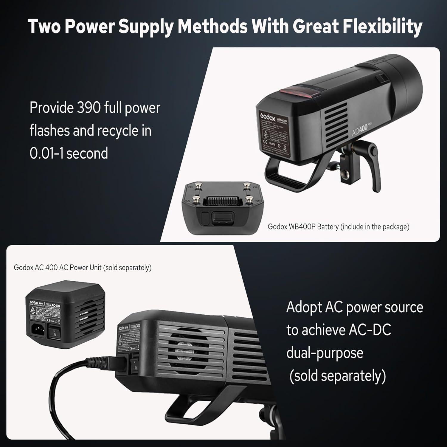 Godox AD400PRO Flash Estudio 400Ws TTL 2.4G GN72 5600K