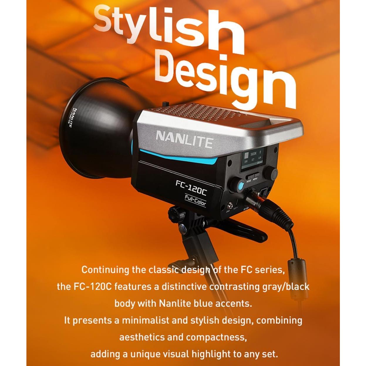 Foco LED RGB Nanlite FC-120C 12850Lux 2700K-7500K