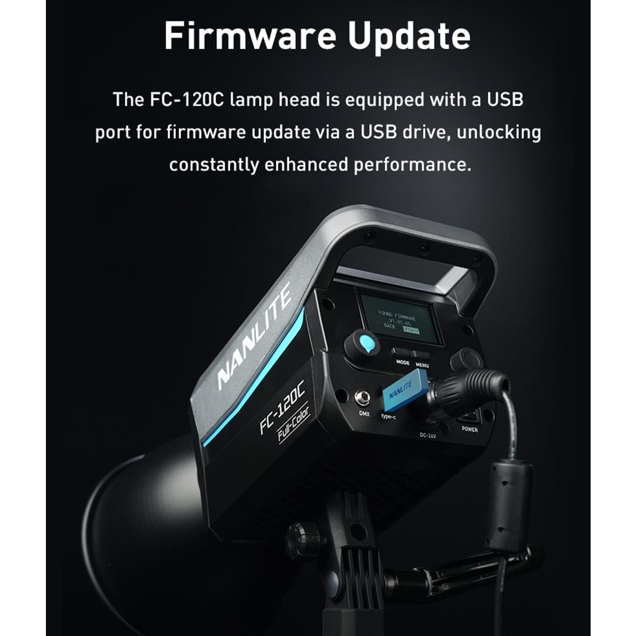 Foco LED RGB Nanlite FC-120C 12850Lux 2700K-7500K