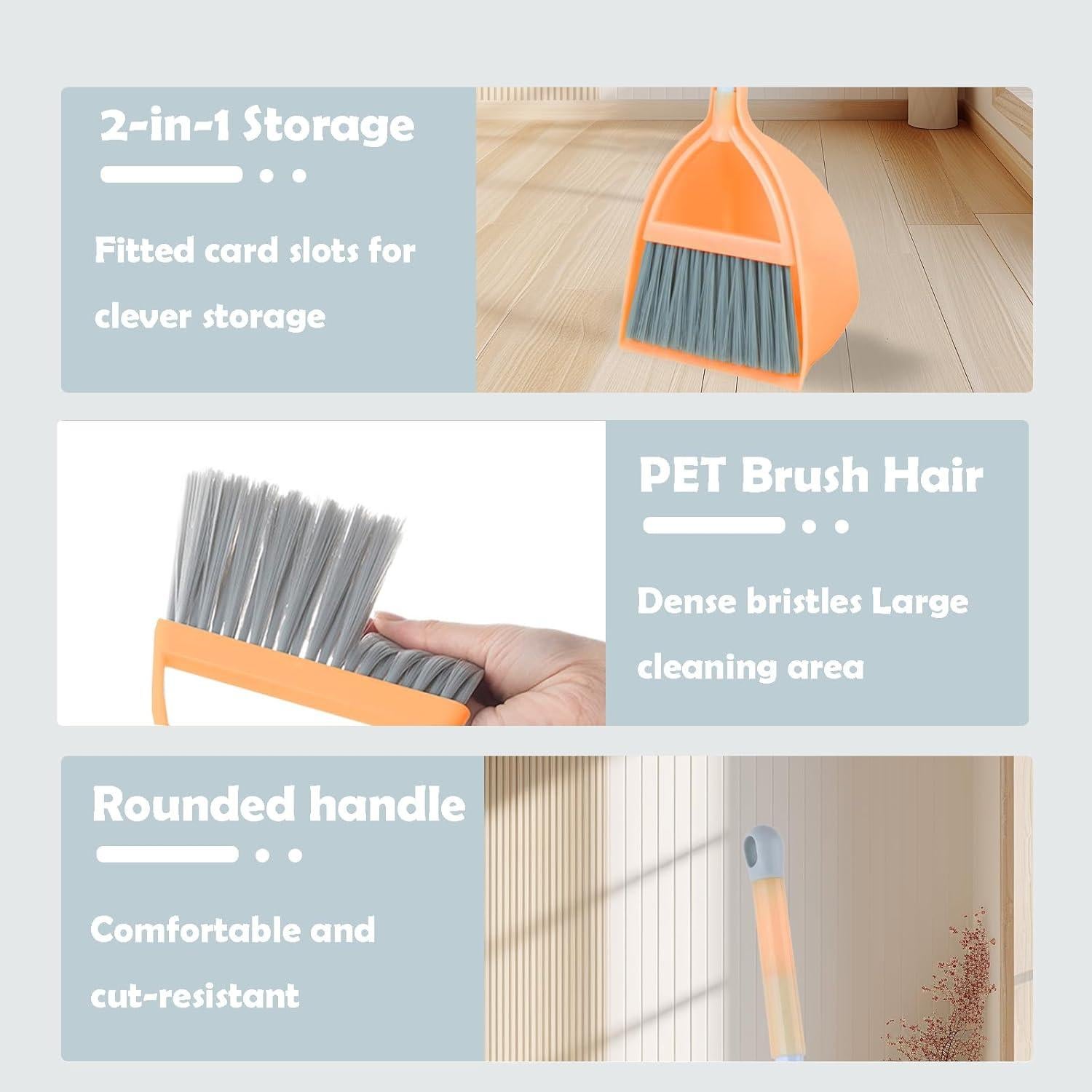 Conjunto de Escoba y Recogedor Pequeño Xifando - 3 Colores