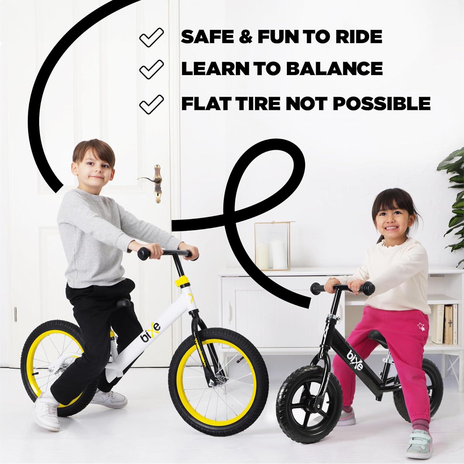 Bicicleta de Equilibrio Bixe Negra 24 cm para Niños 3-5 Años