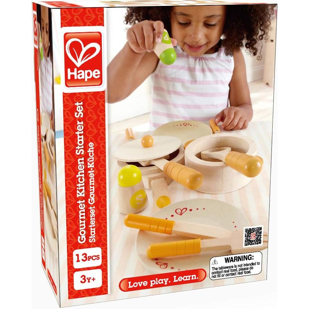 Juego de Cocina Gourmet Hape - 13 Piezas de Madera para Niños