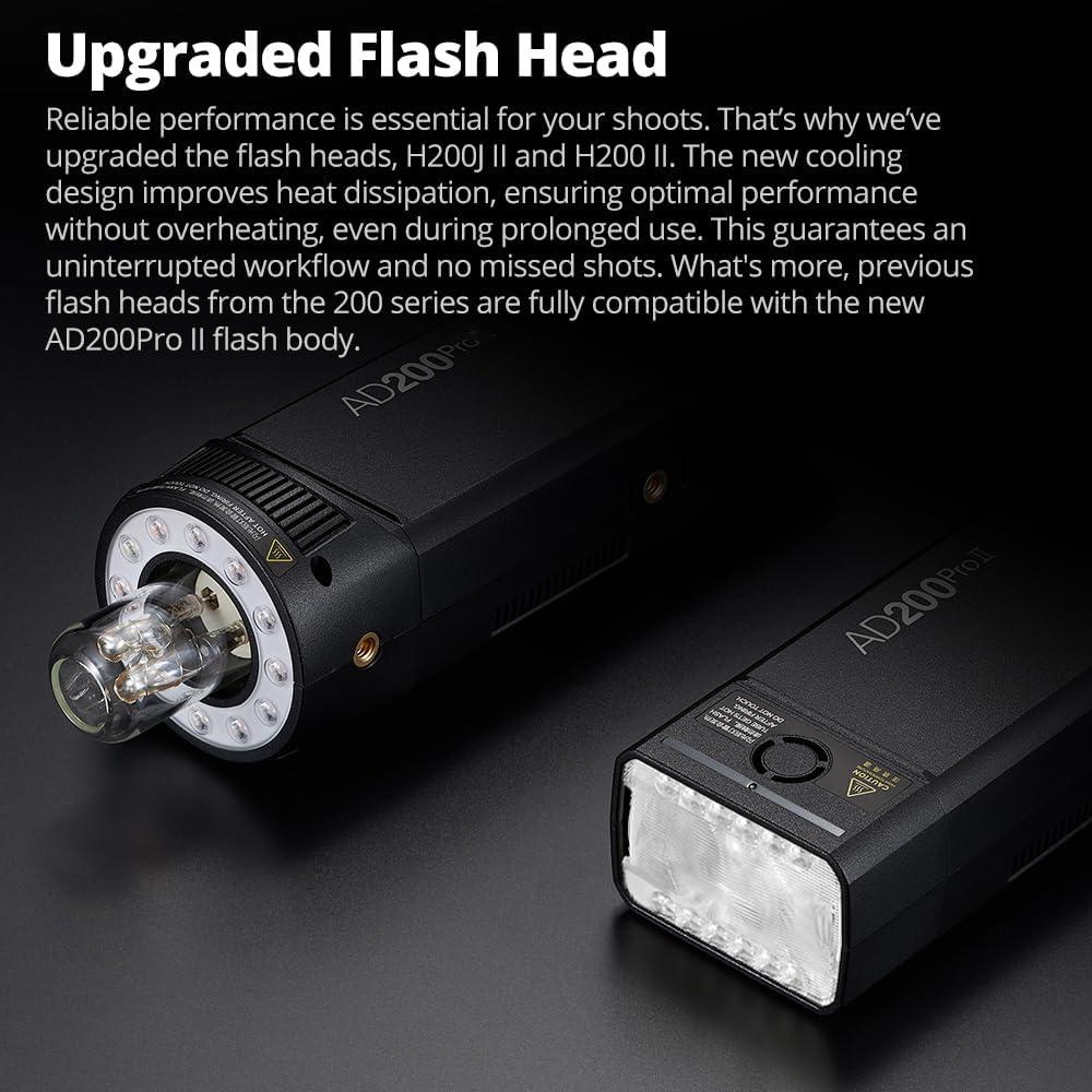 Flash Estroboscópico Godox AD200Pro II 200Ws Inalámbrico