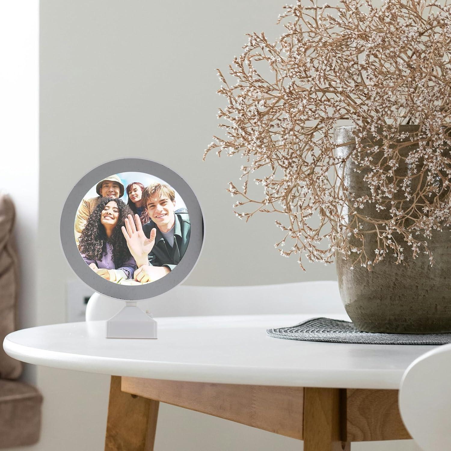 Marco de Foto Digital FAVOMOTO 3 en 1 LED Espejo 25x20cm