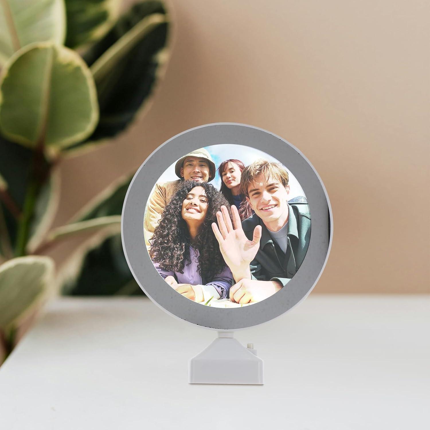 Marco de Foto Digital FAVOMOTO 3 en 1 LED Espejo 25x20cm