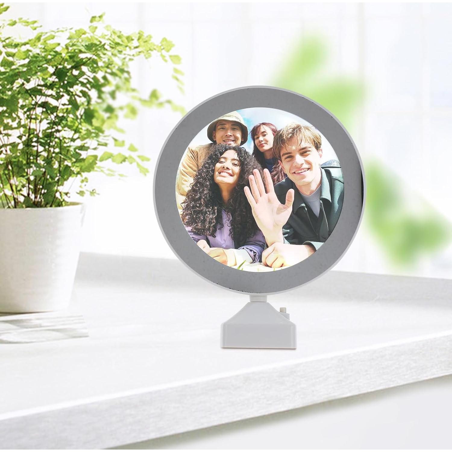 Marco de Foto Digital FAVOMOTO 3 en 1 LED Espejo 25x20cm