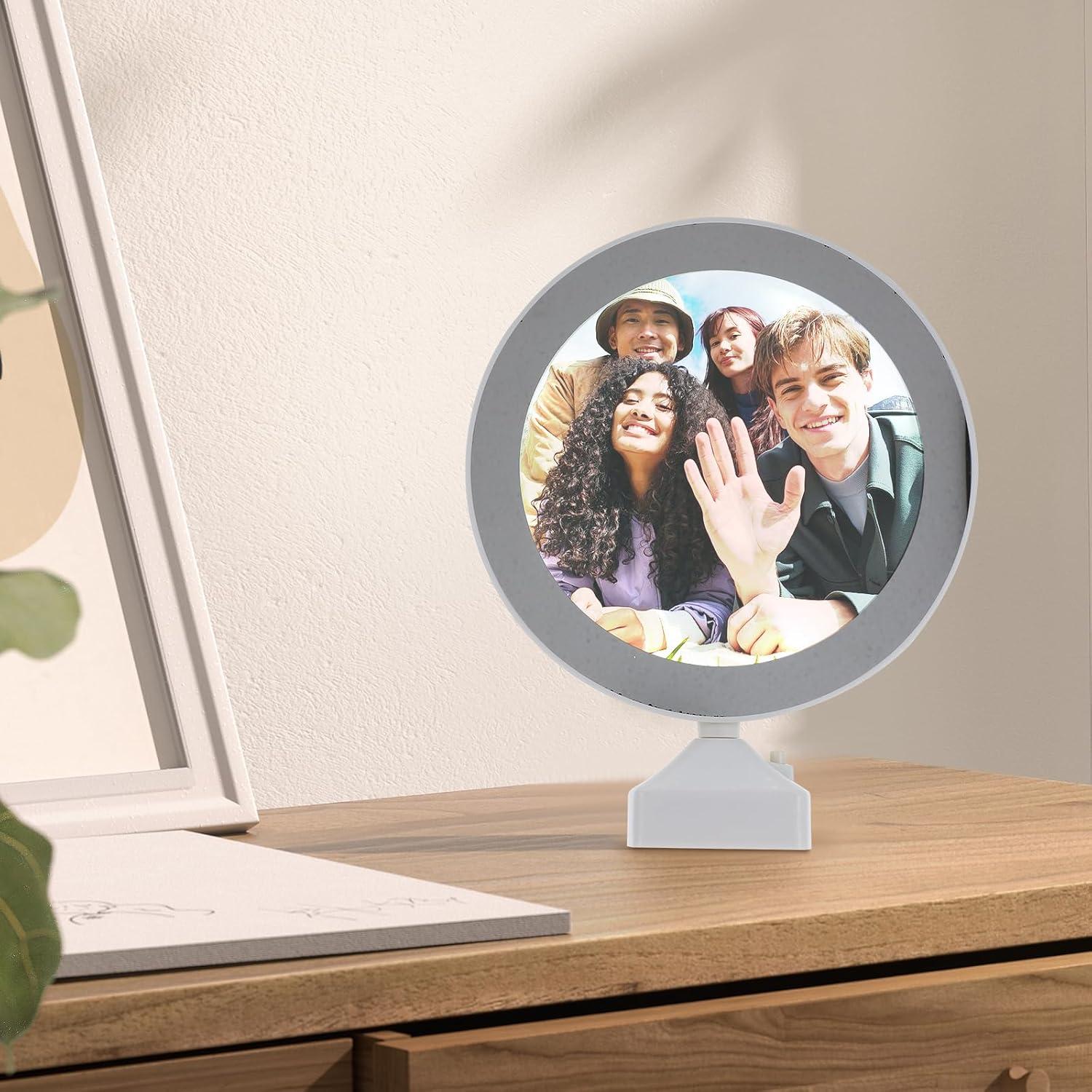 Marco de Foto Digital FAVOMOTO 3 en 1 LED Espejo 25x20cm