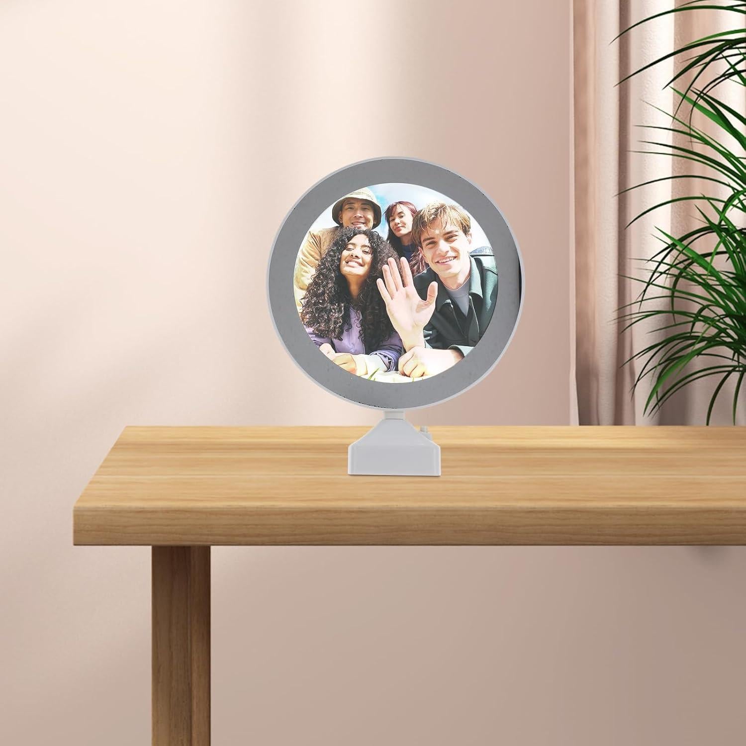 Marco de Foto Digital FAVOMOTO 3 en 1 LED Espejo 25x20cm