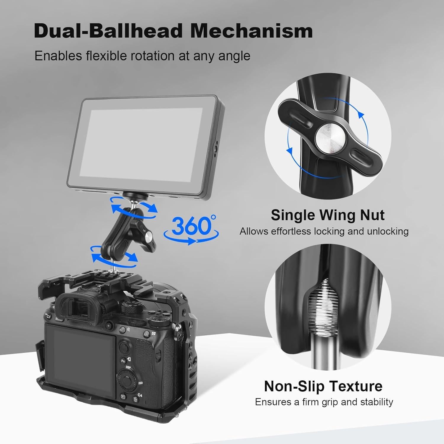 Adaptador de Brazo Mágico Mechrig 68010 Doble Cabeza 45g