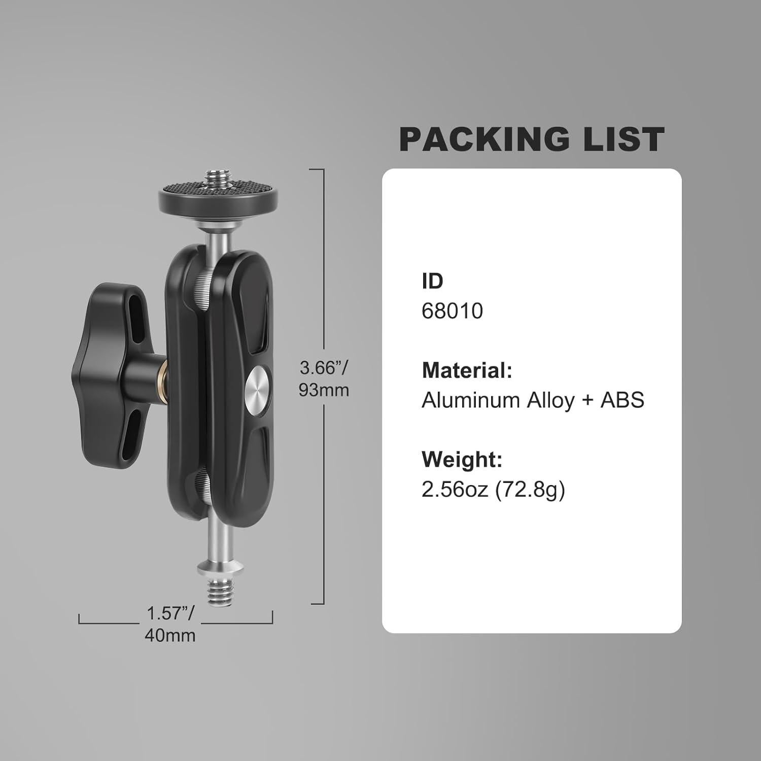 Adaptador de Brazo Mágico Mechrig 68010 Doble Cabeza 45g