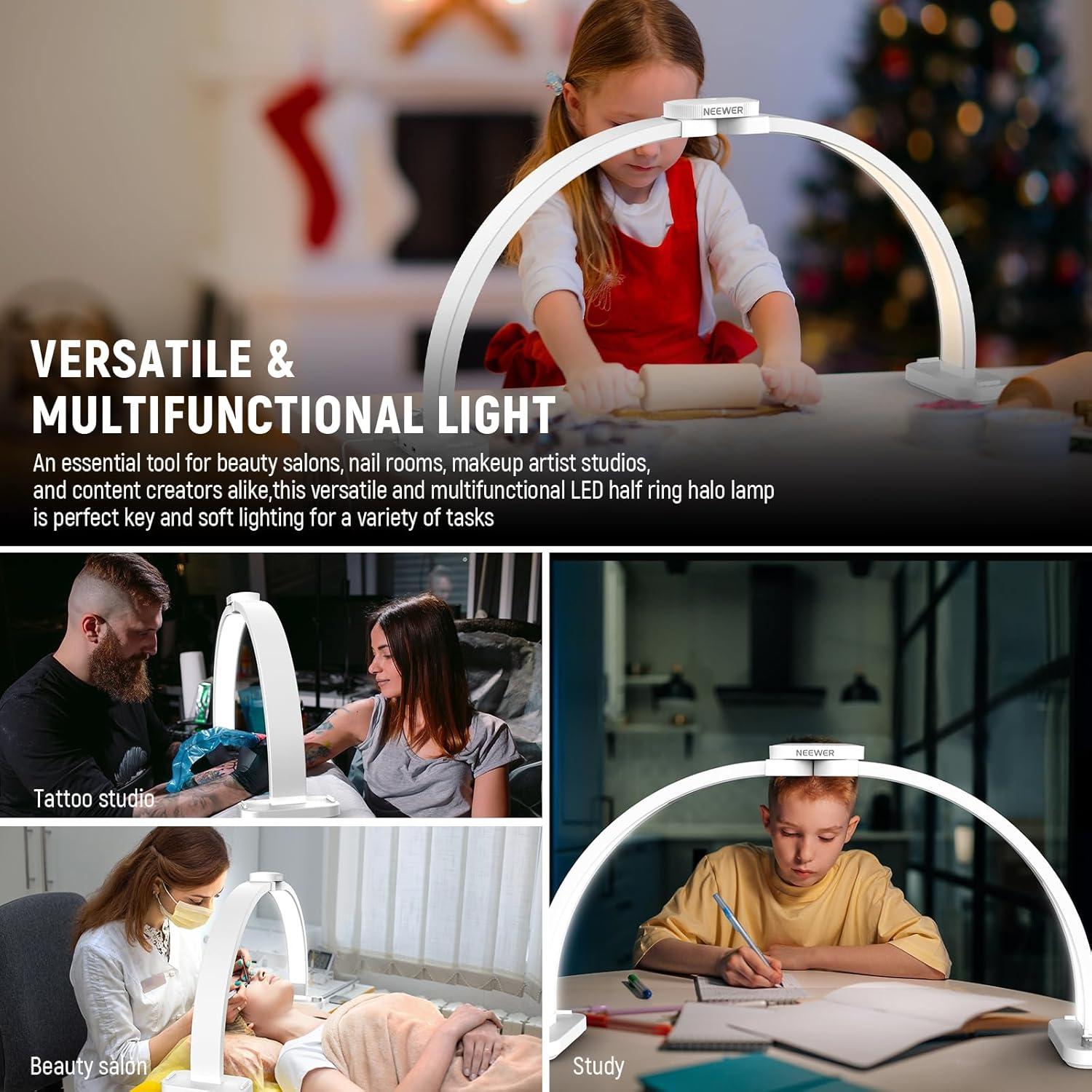 Luz de Anillo LED NEEWER 18" 55W con Soporte y Adaptador