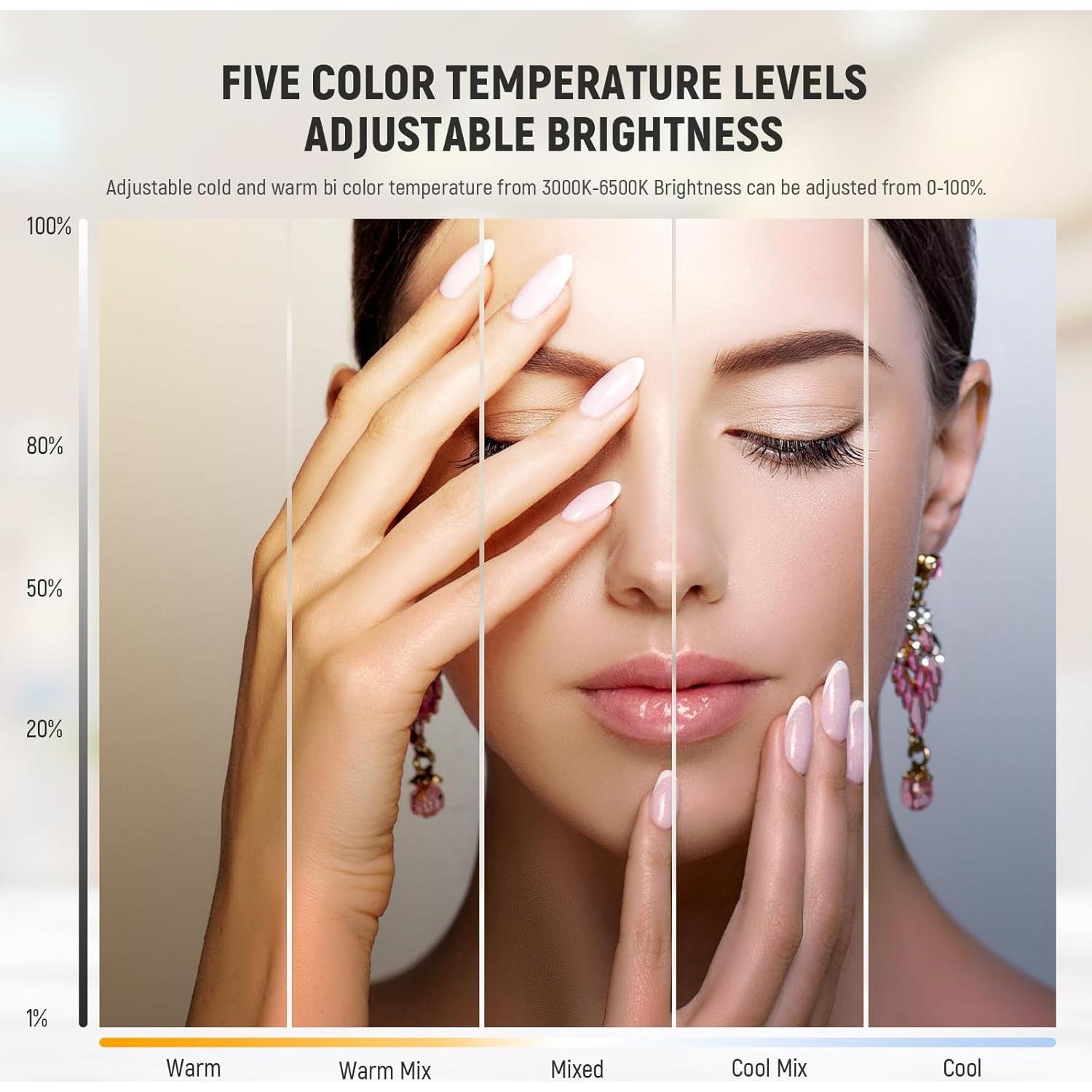 Luz de Anillo LED NEEWER 18" 55W con Soporte y Adaptador