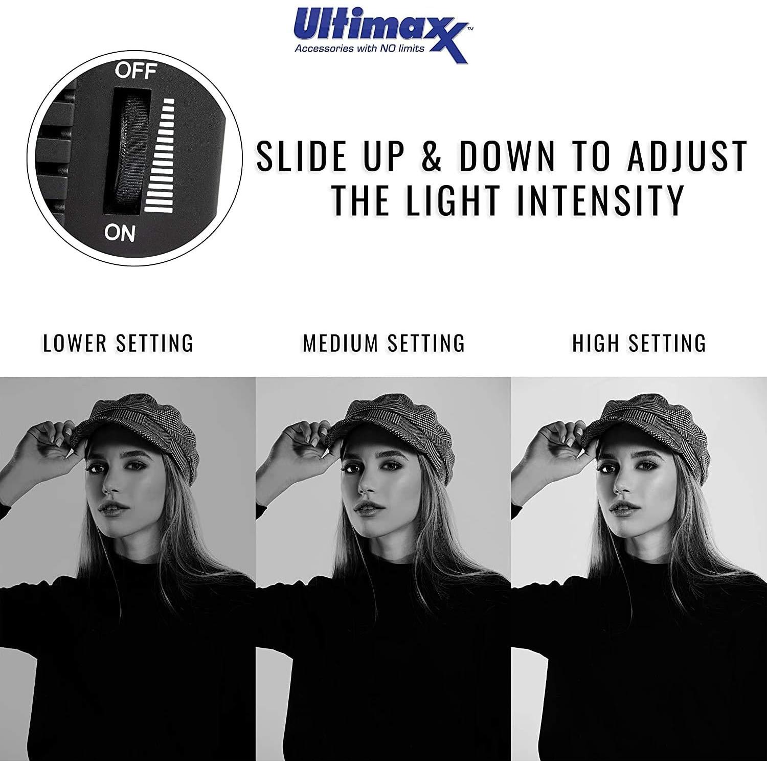 Kit de Luz de Video LED Ultimaxx 160 con Trípodes y Baterías