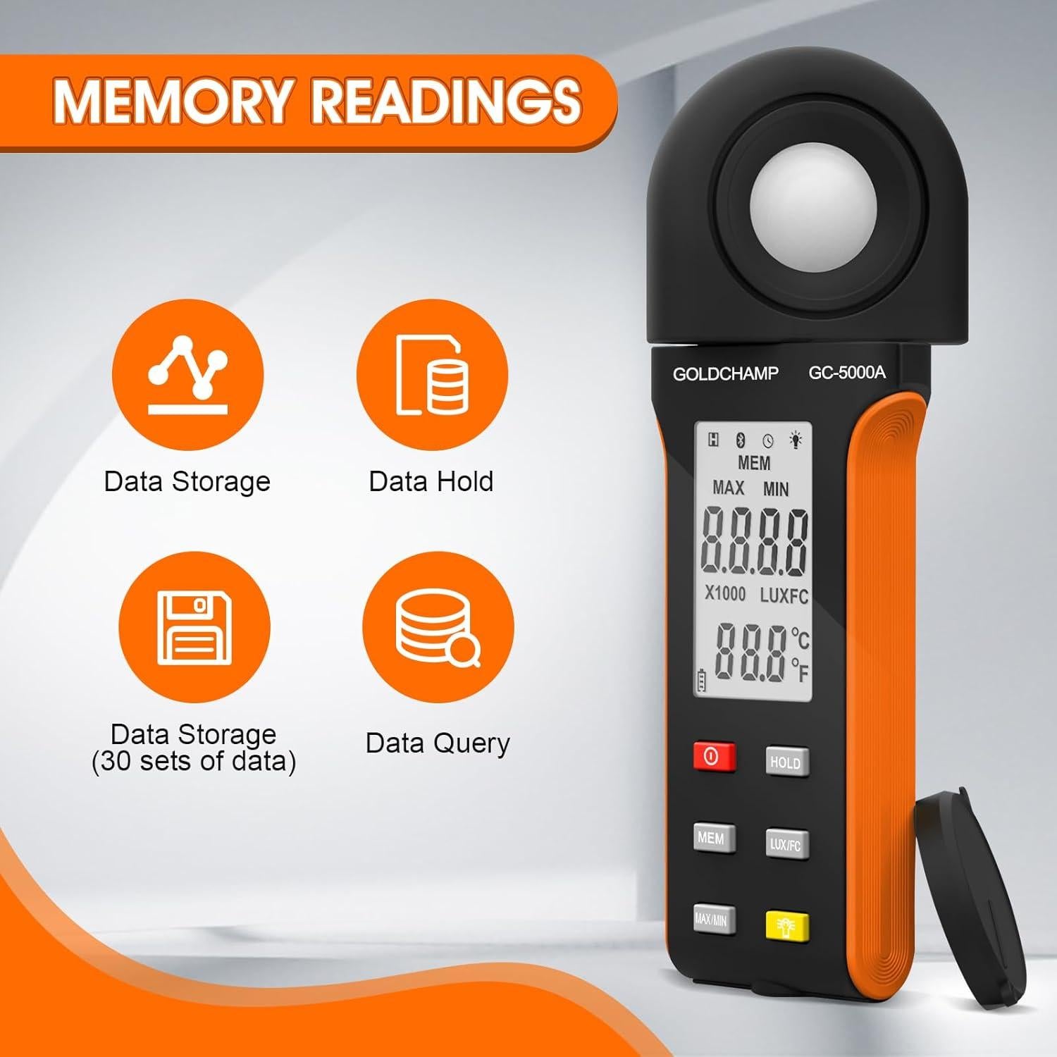 Medidor Digital de Iluminancia GOLDCHAMP GC-5000A 400,000 Lux