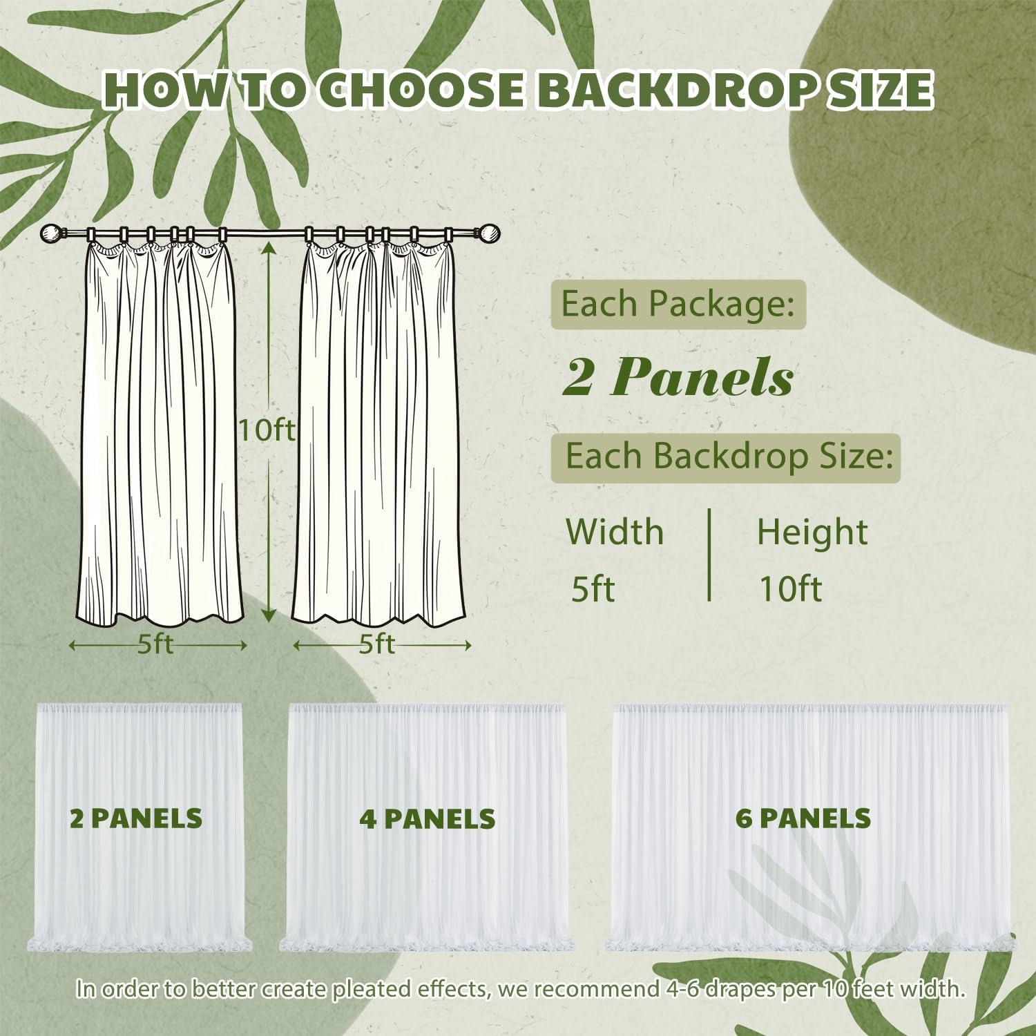 Cortina de fondo de gasa rosa claro 2 paneles 304.8x152.4cm TOAOFY