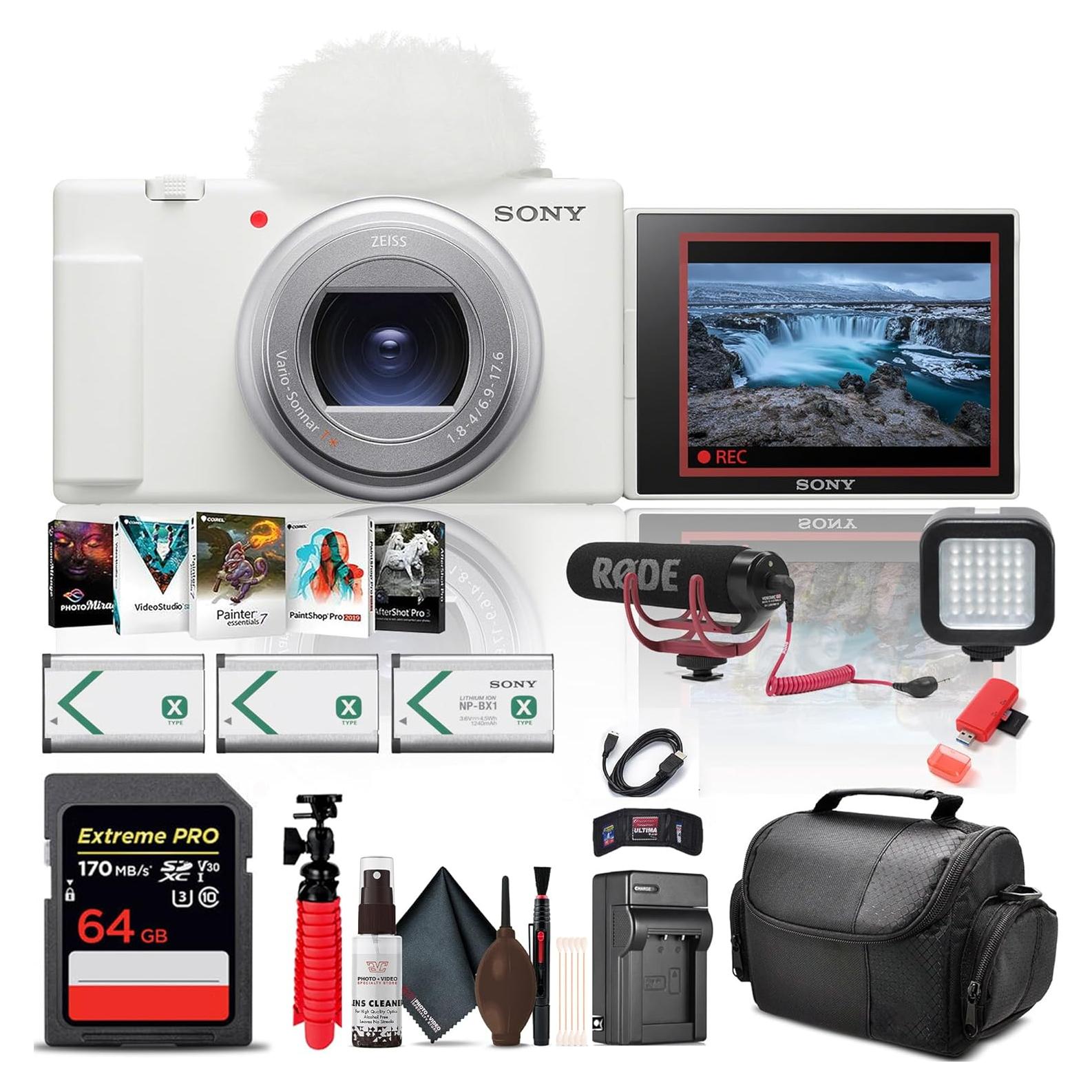 Cámara de Vlog Sony ZV-1 II Blanca 20MP 4K + Micrófono + Accesorios