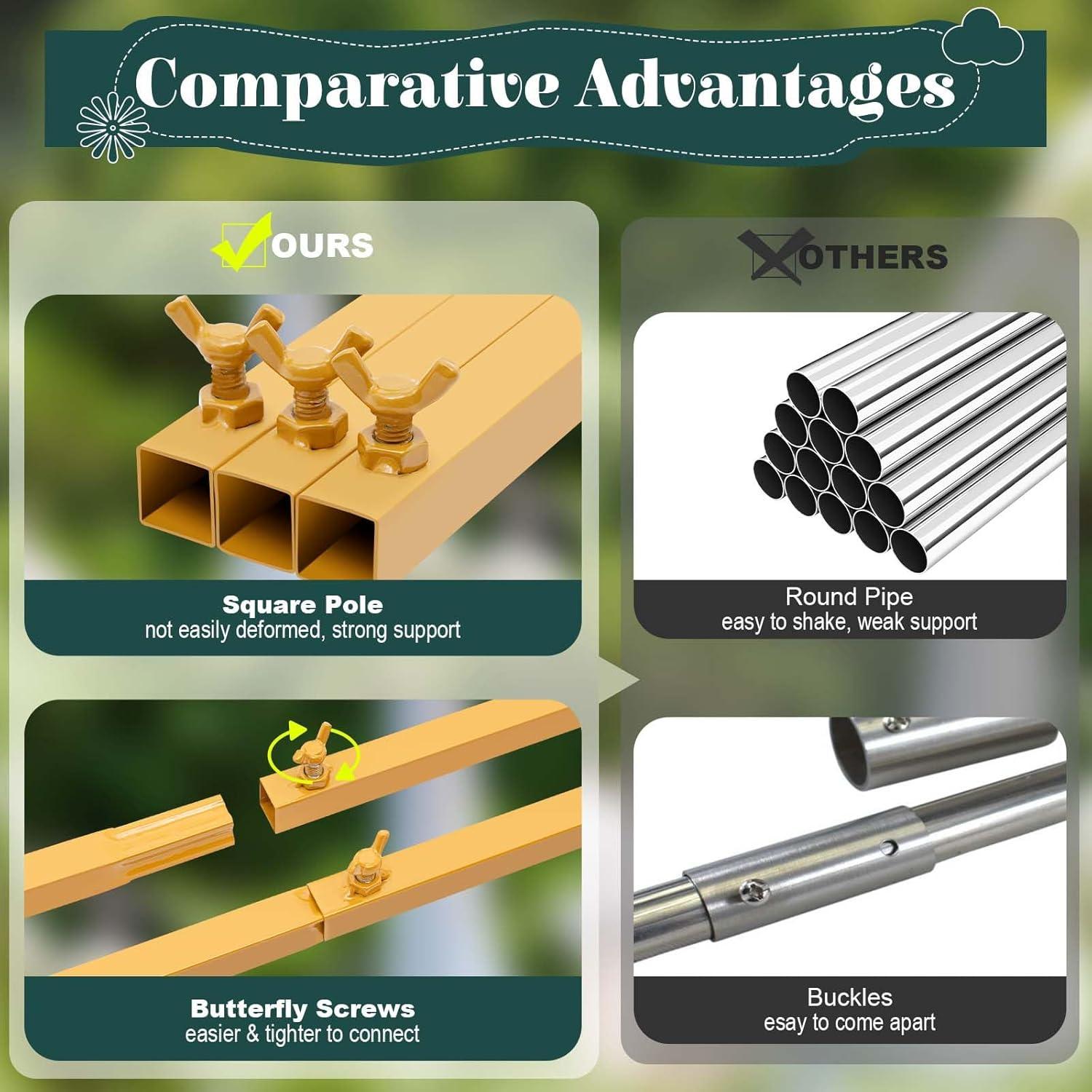 Soporte de Arco de Boda Ajustable Ficwzw 3m x 3m Amarillo Mostaza