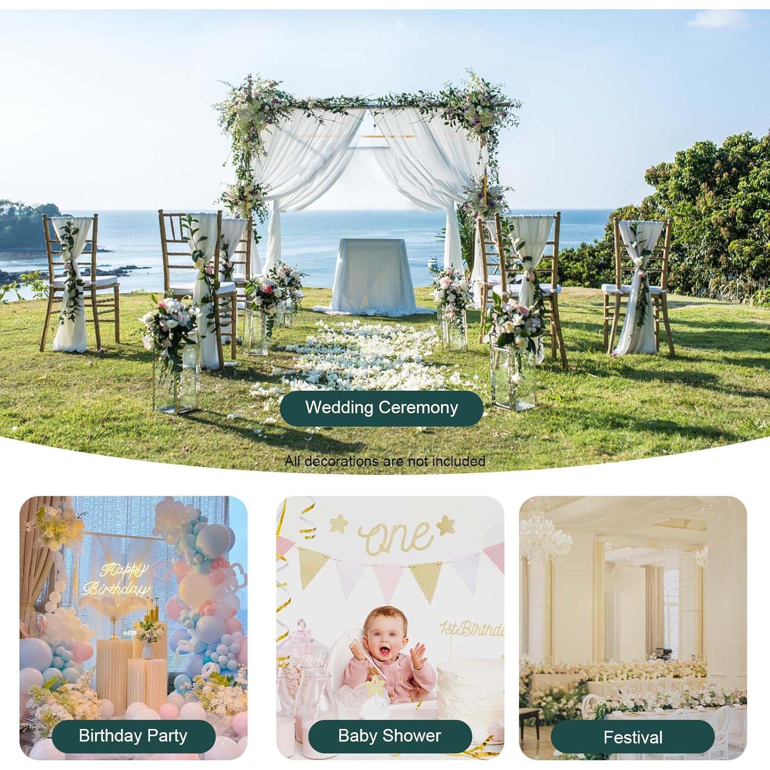 Soporte de Arco de Boda Ajustable Ficwzw 3m x 3m Amarillo Mostaza