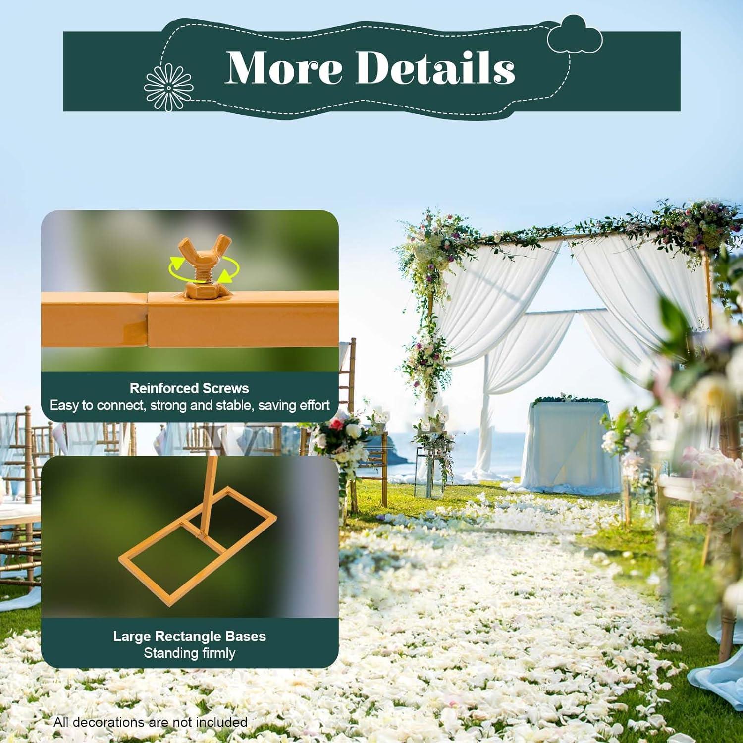 Soporte de Arco de Boda Ajustable Ficwzw 3m x 3m Amarillo Mostaza