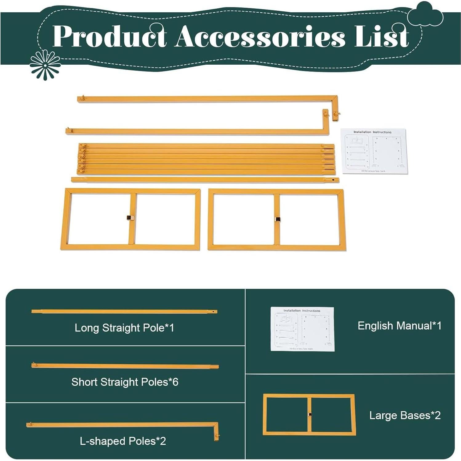 Soporte de Arco de Boda Ajustable Ficwzw 3m x 3m Amarillo Mostaza
