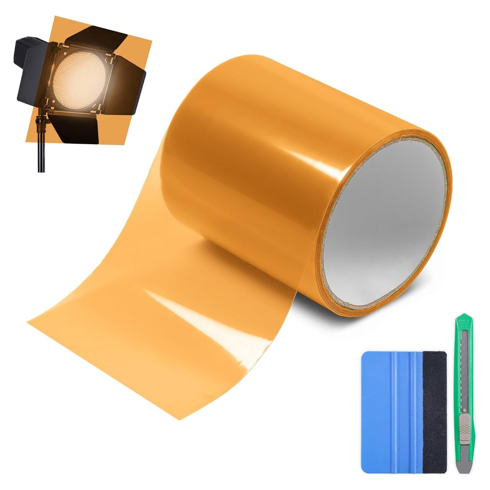 Filtros de Luz Lypumso Naranja 10.16cm x 6.1m Vinilo Autoadhesivo