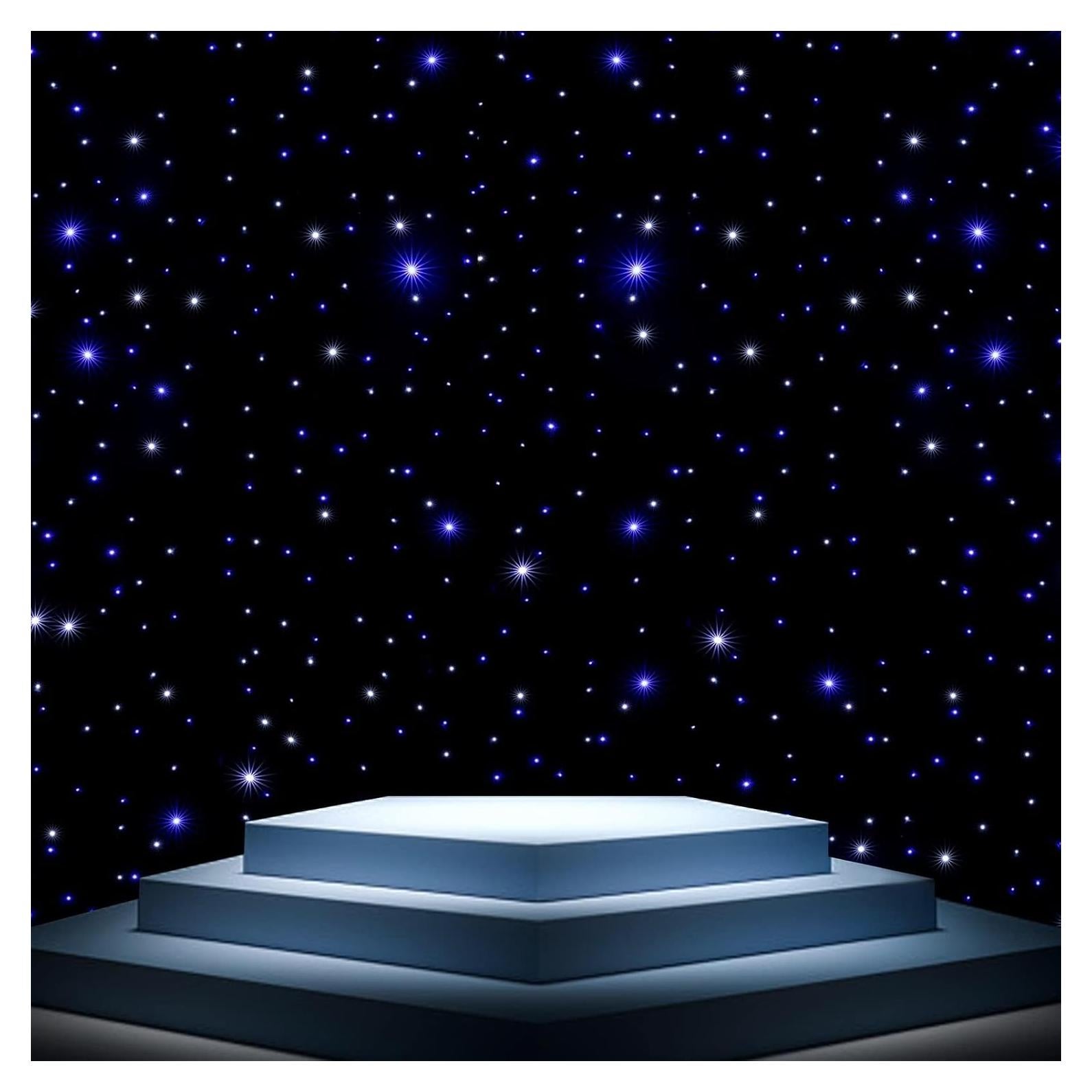 Telón de fondo LED 3m x 4m WUPYI Cielo Estrellado Azul y Blanco