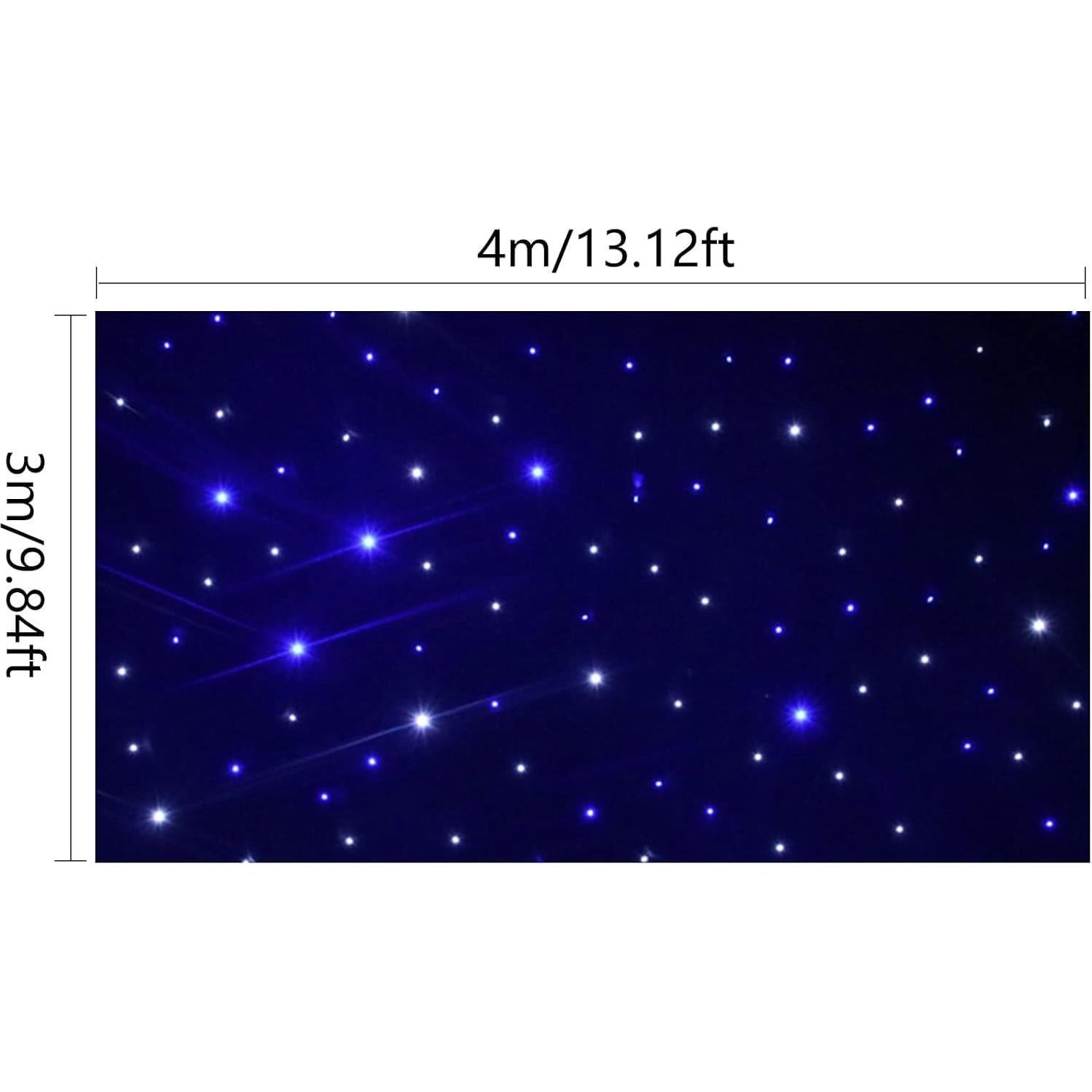 Telón de fondo LED 3m x 4m WUPYI Cielo Estrellado Azul y Blanco