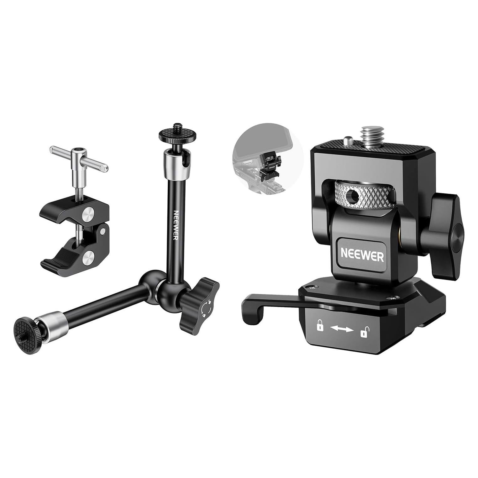 Brazo Mágico Ajustable NEEWER 25cm con Super Clamp y Tornillos