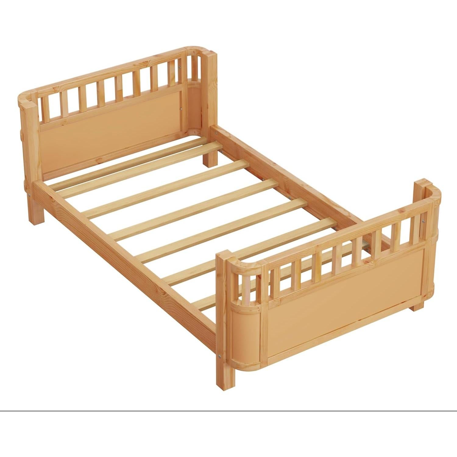 Cama Plataforma Gemela Aurnienofus con Barandillas Desmontables