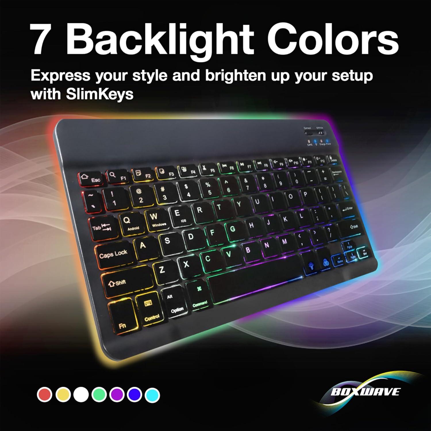 Teclado Bluetooth BoxWave SlimKeys Retroiluminado 7 Colores
