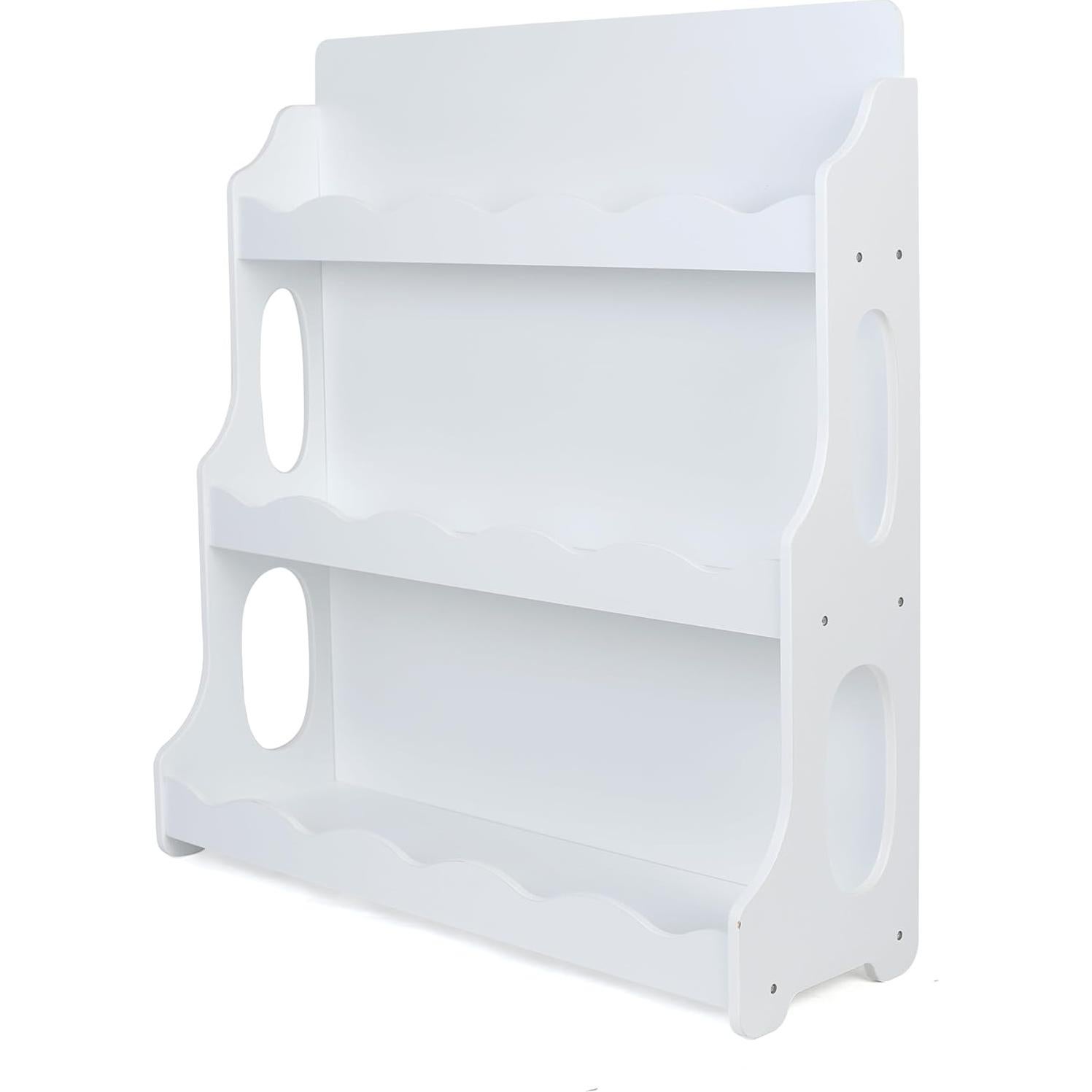 Estante de Libros de Madera AMMEHOELA 3 Niveles Blanco 80x25x85 cm