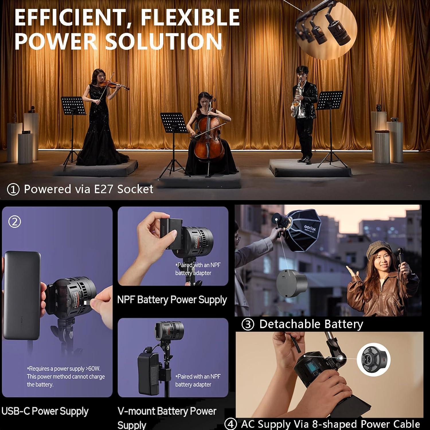 Kit de Luz LED Godox RS60Bi 60W Bicolor para Video y Fotografía