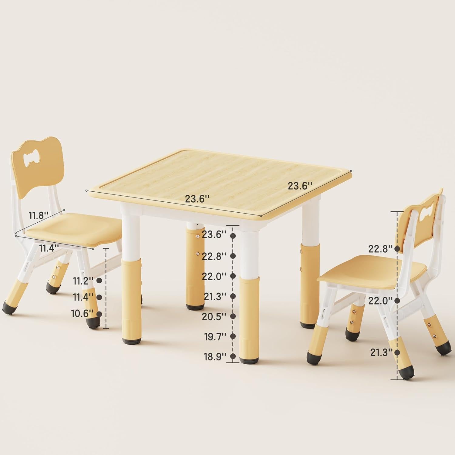 Conjunto Mesa y 2 Sillas Ajustables Brelley para Niños 2-8 Años