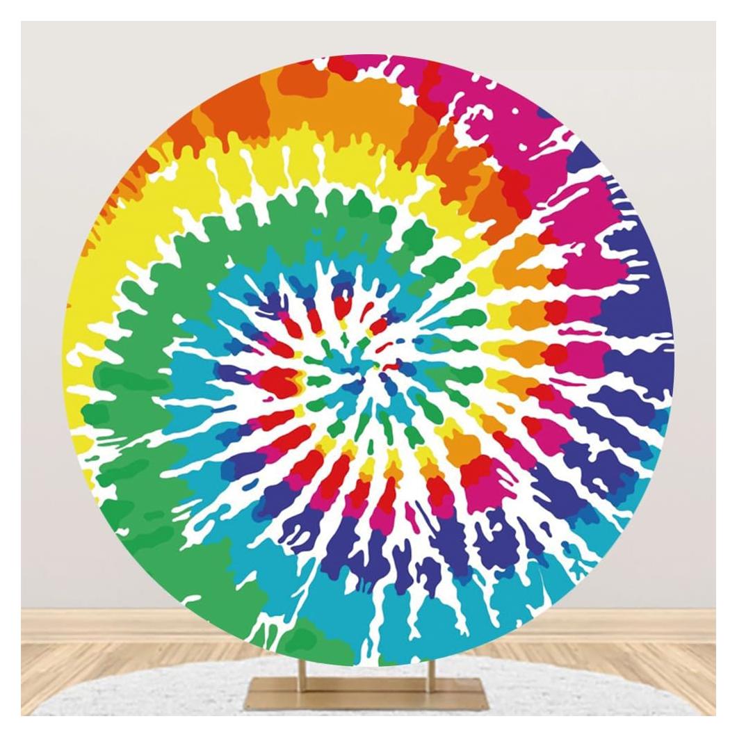 Fondo Redondo 2m Renaiss Tie Dye Colorido para Fotografía