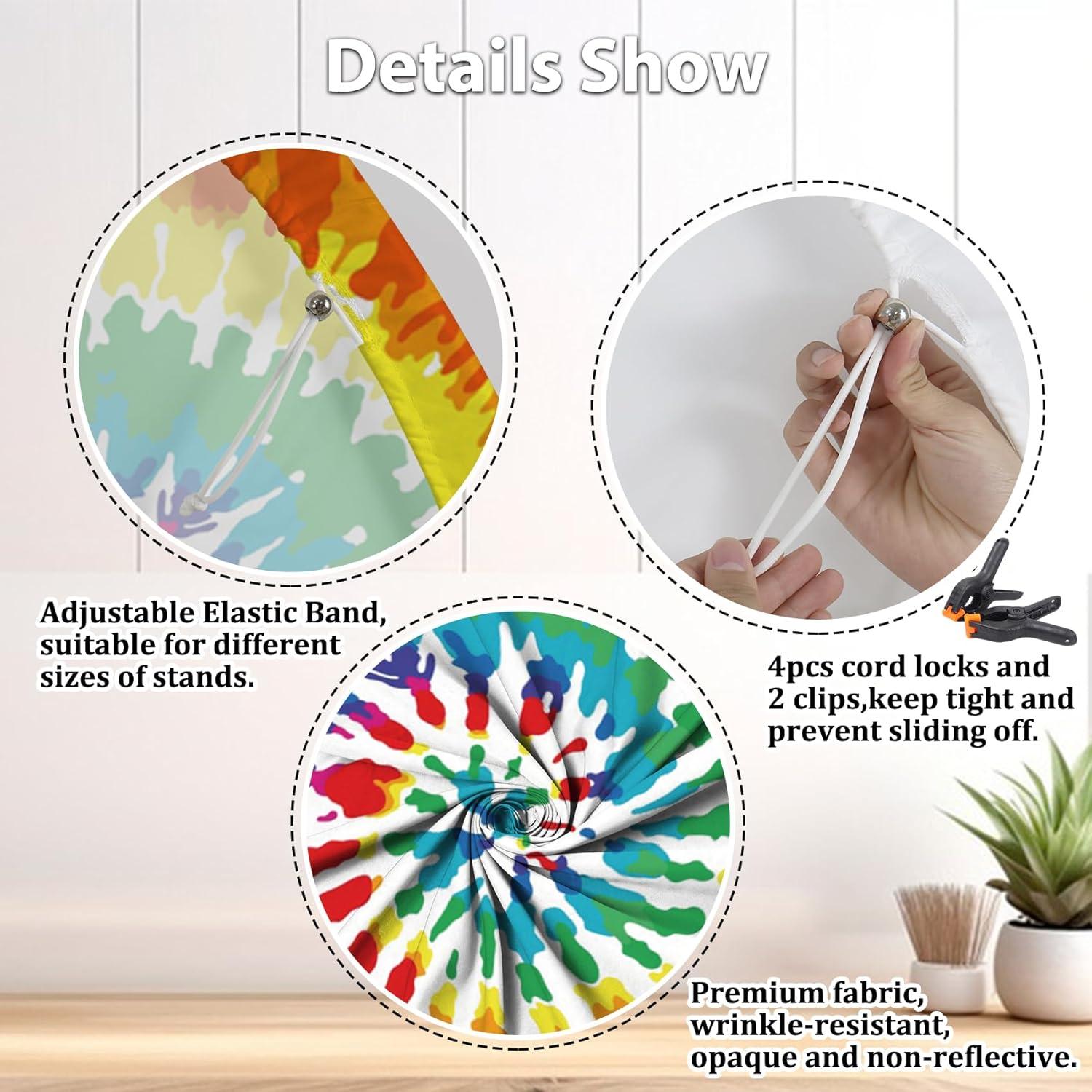 Fondo Redondo 2m Renaiss Tie Dye Colorido para Fotografía