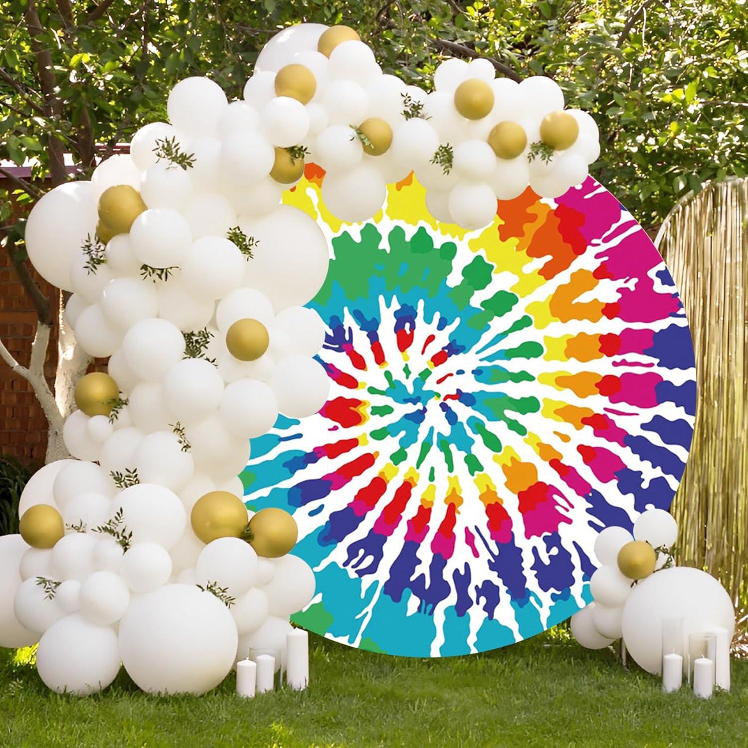 Fondo Redondo 2m Renaiss Tie Dye Colorido para Fotografía