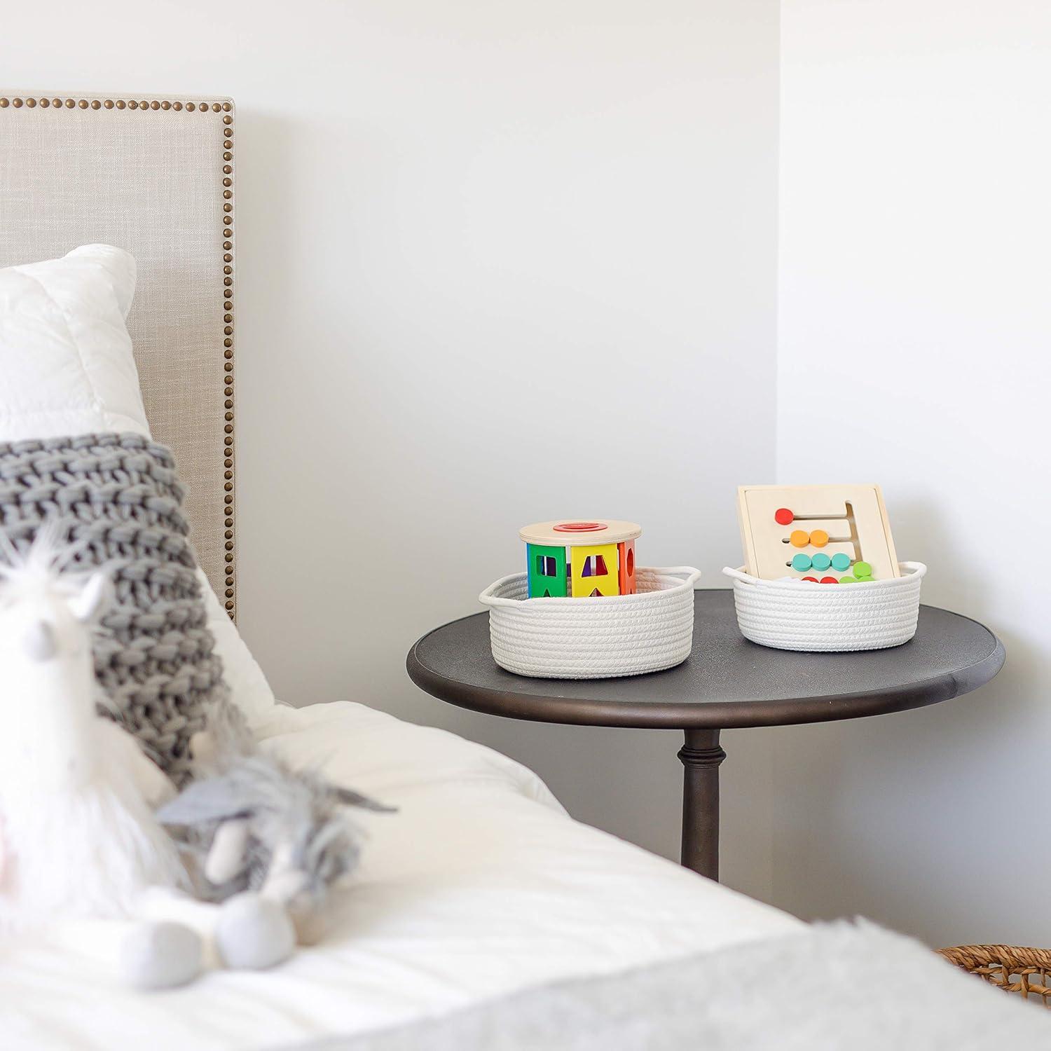 Juego de 5 Cestas Redondas Tejidas NaturalCozy - Algodón