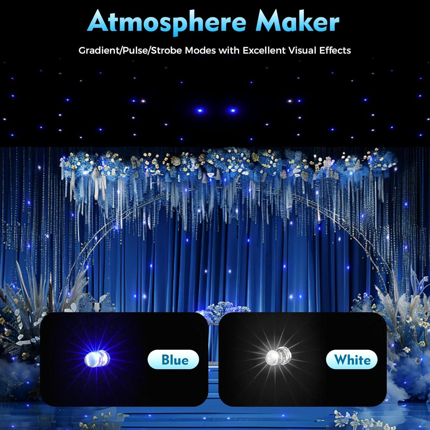 Cortina de Luces LED Estrella 6x3m ZERNEIL con Control Remoto