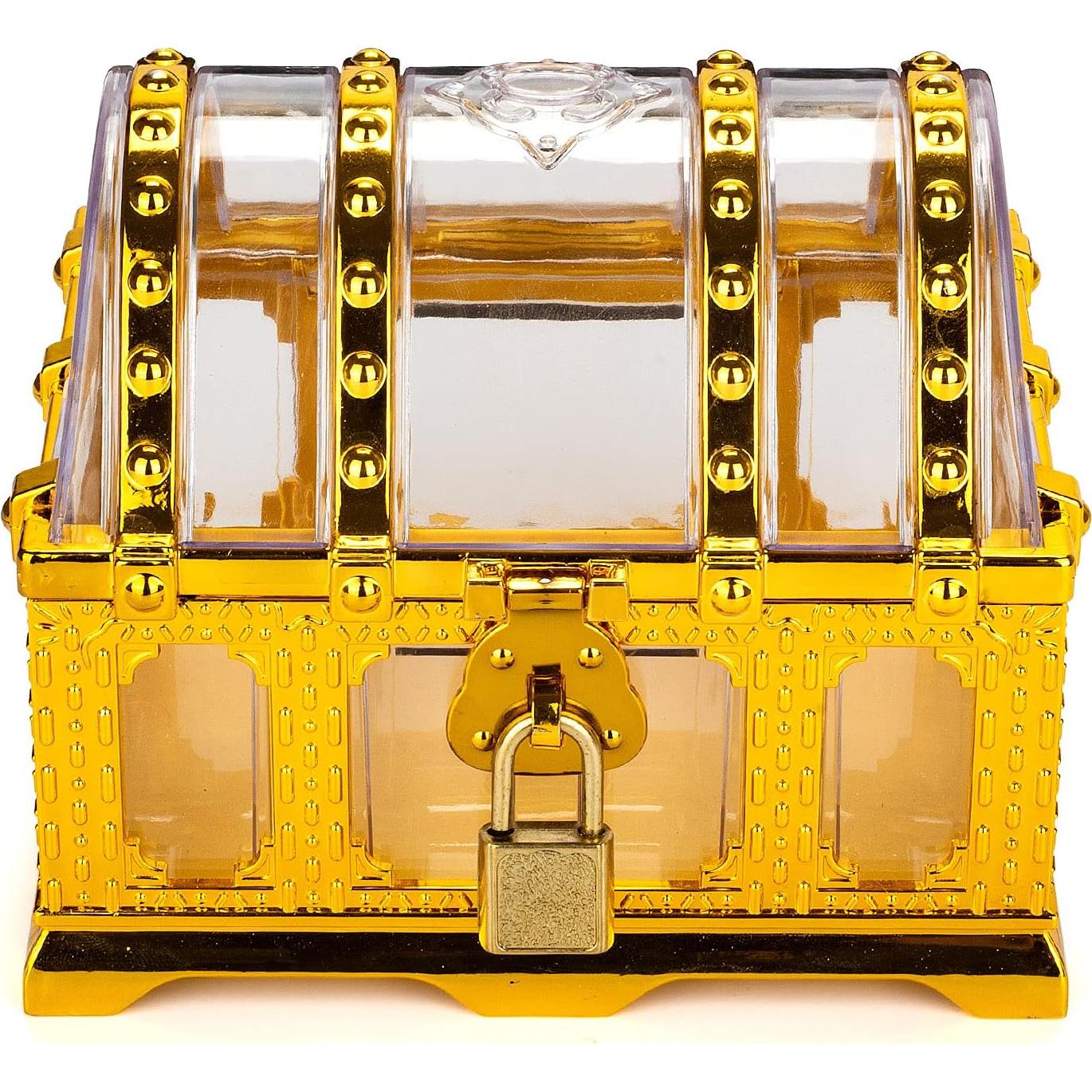 Cofre del Tesoro Pirata Pemalin con Cerradura y Llaves 14x12cm