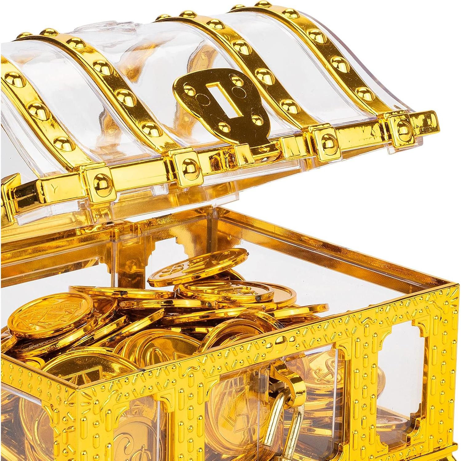 Cofre del Tesoro Pirata Pemalin con Cerradura y Llaves 14x12cm